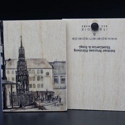 Holzmagnet "Nürnberg" - Schöner Brunnen mit Schönheitsfehler