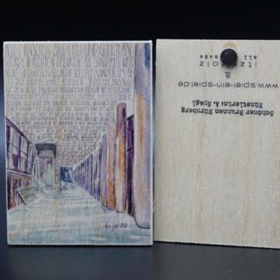 Holzmagnet "Nürnberg" - Straße der Menschenrechte mit Schönheitsfehler