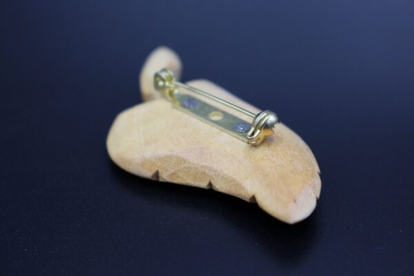Brosche "Blatt" aus Holz – Bild 3