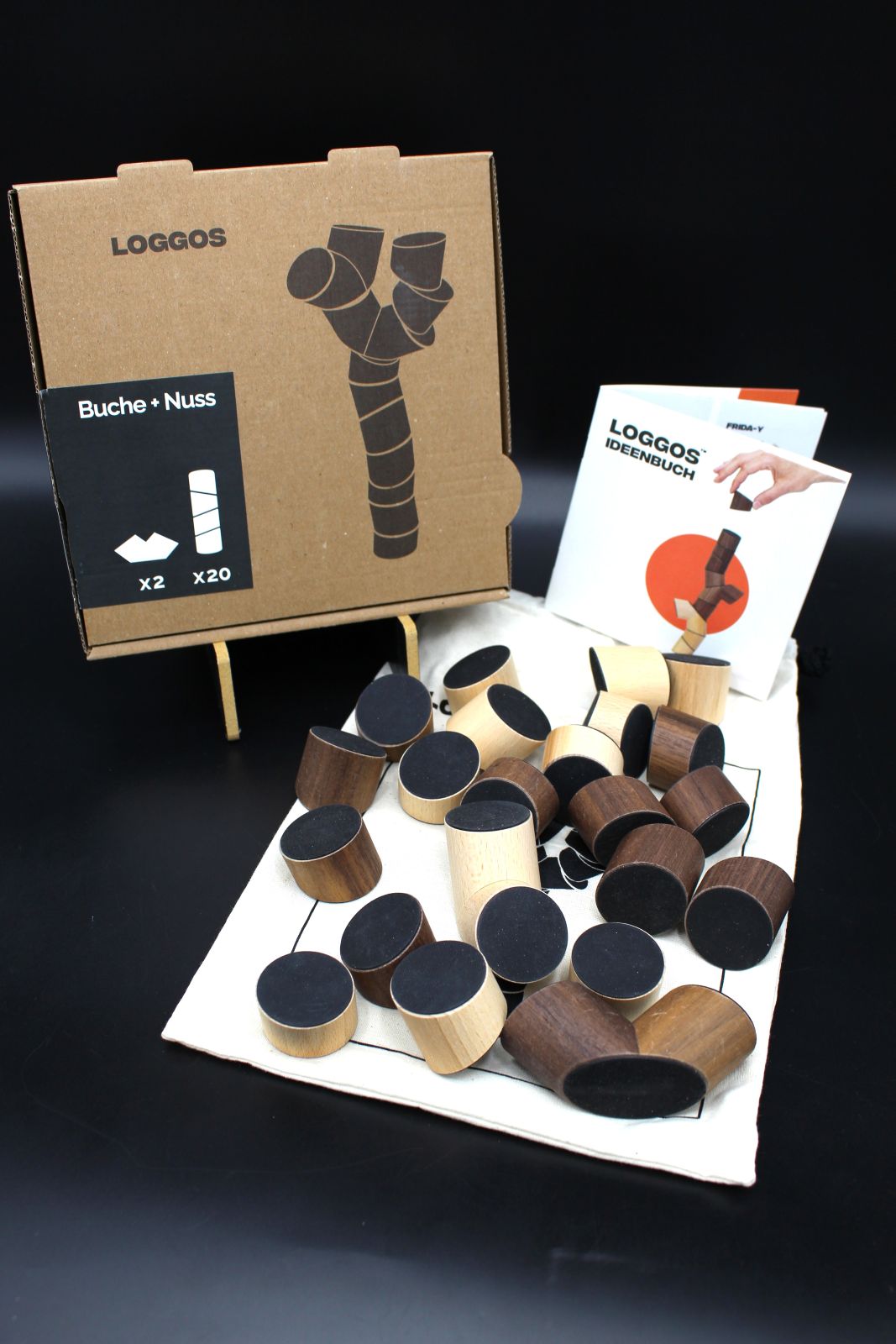 Loggos - M (20 Steine & 2 Y-Steine) Buche & Nuss